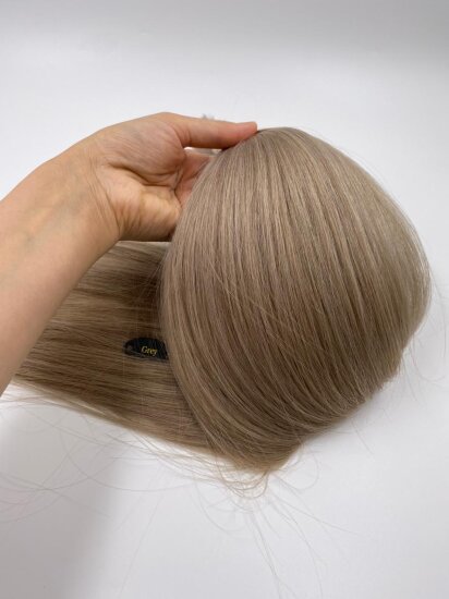 Славянские волосы в срезе Блондин пепельно-коричневый тон 9